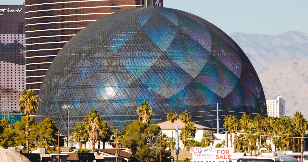 A large dome building in the Las Vegas resort corridor