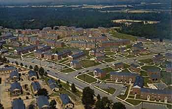 Aerial view of a residential neighborhood in Maryland near Fort Meade.