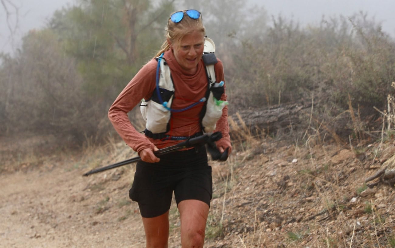 Rachel Entrekin maintains a steady pace during a record-breaking ultra-endurance performance.