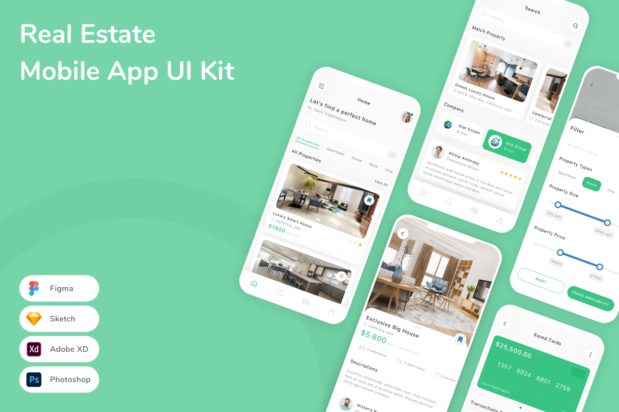 A modern real estate mobile application interface being used for property research
