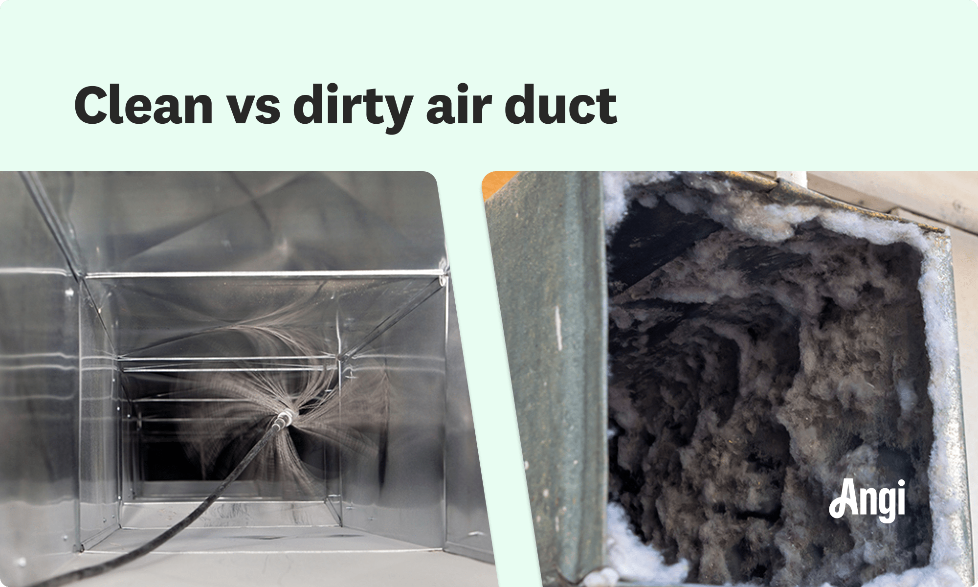 A technician cleaning inside a residential air duct