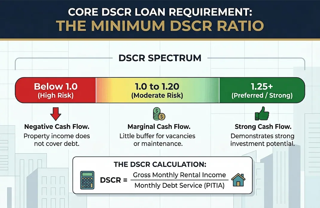 DSCR loan ratio requirement infographic