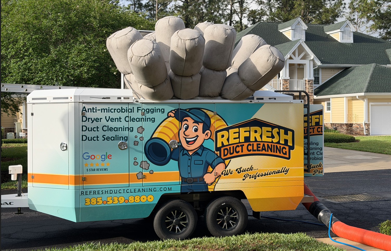 Refresh Duct Cleaning Hypervac truck-mounted system