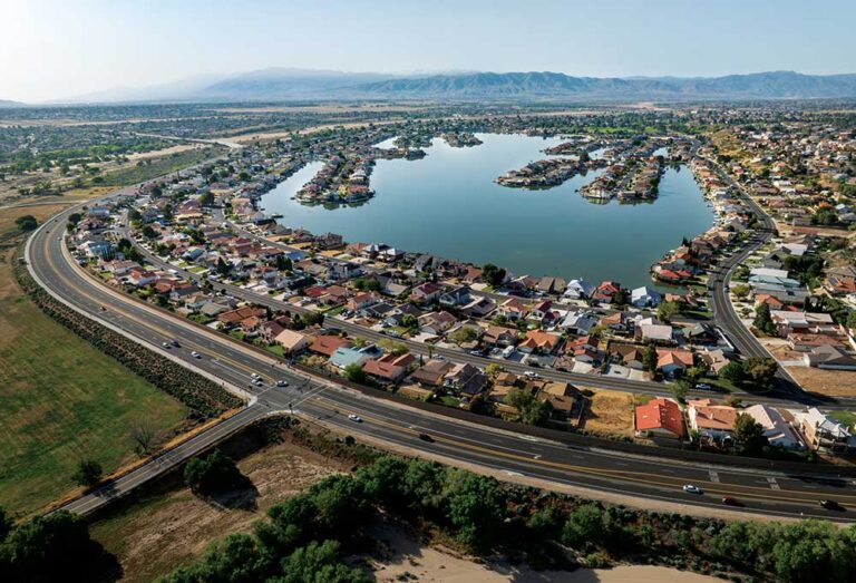 Aerial view of Spring Valley Lake in Victorville, California