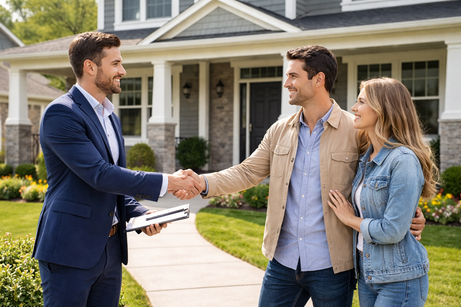 A professional mortgage consultation meeting.