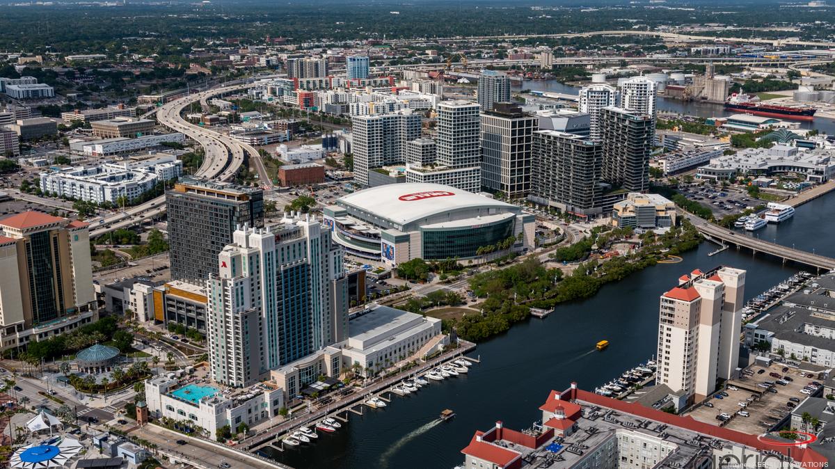 Tampa Bay waterfront urban development with the city skyline