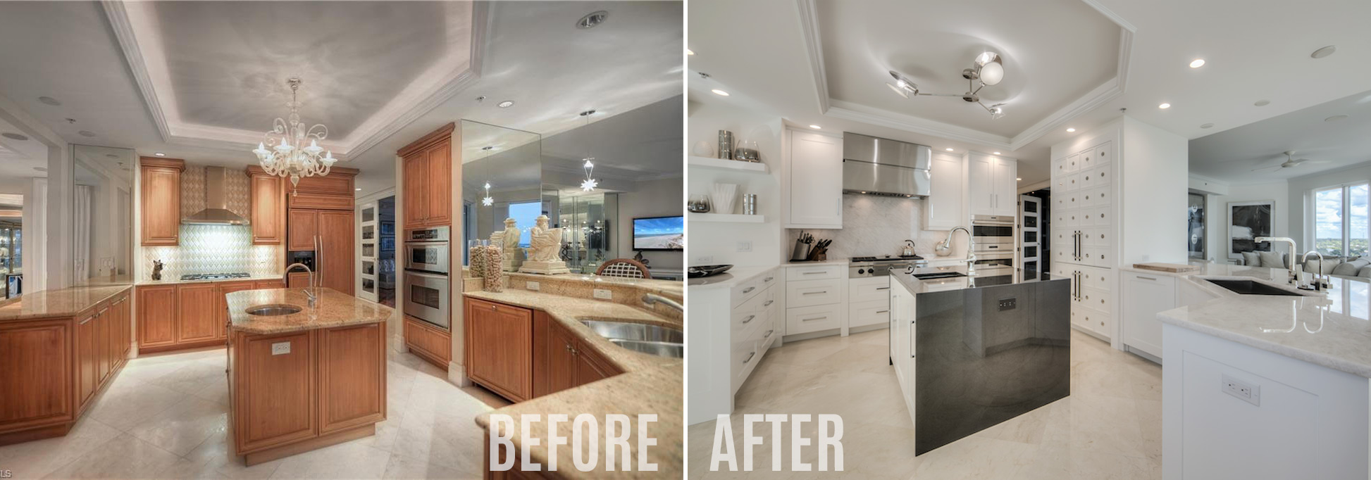 condo interior renovation before and after Florida style mod