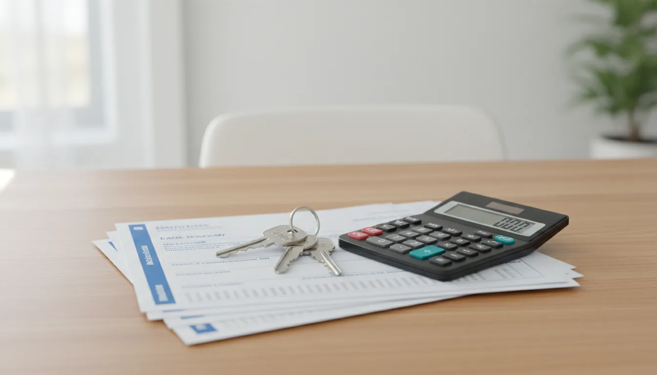 Home keys and bank statement represent mortgage qualifying with assets