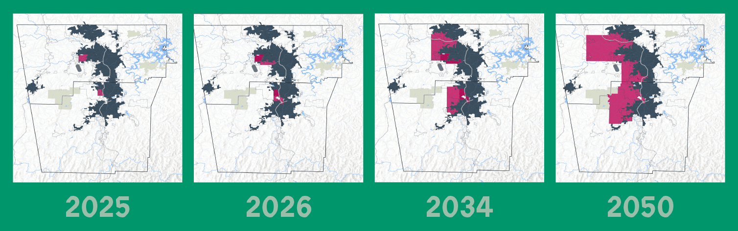 Northwest Arkansas regional growth map