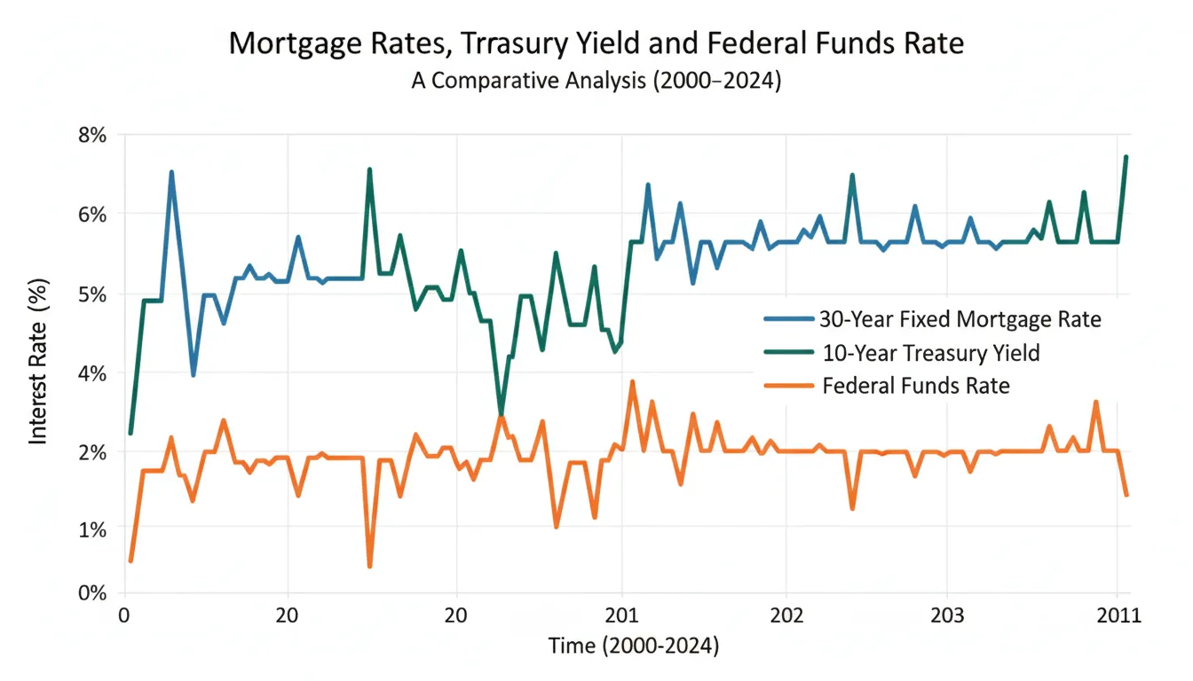 Chart comparing mortgage rates to the 10-year Treasury yield