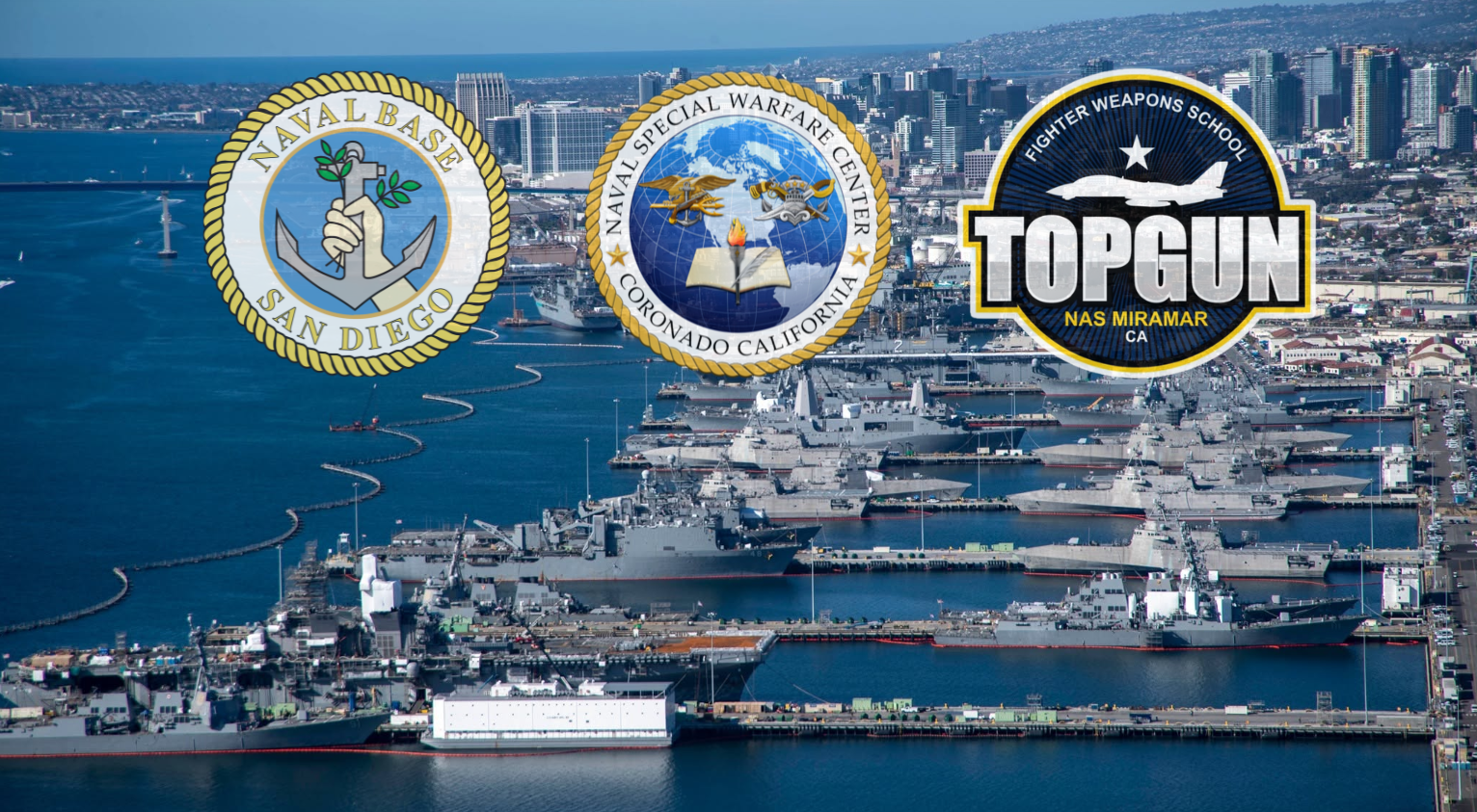 Aerial view of the US Naval Base, San Diego.
