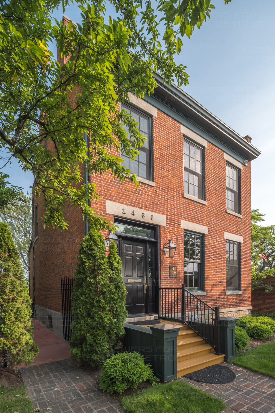 Detroit brick homes on a residential street