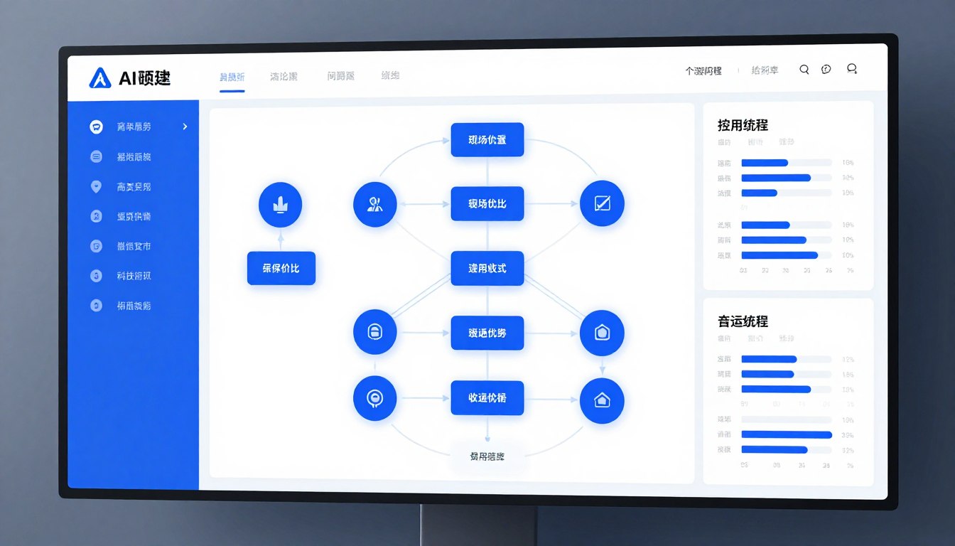 AI software testing automation dashboard showing business process workflows