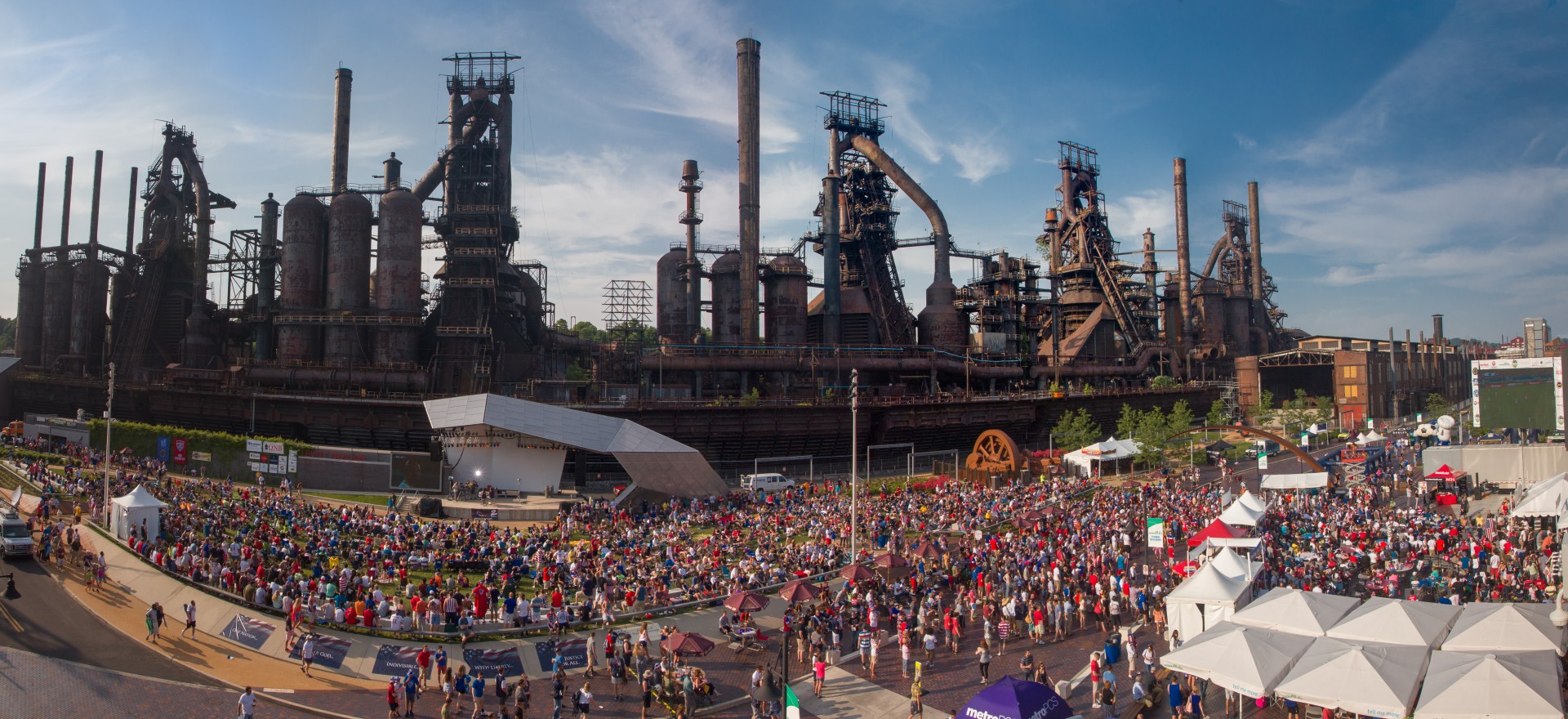Aerial view of Bethlehem SteelStacks, the iconic Lehigh Valley landmark