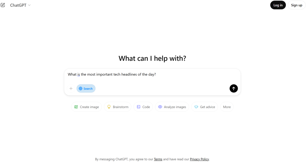 AI search engine chat interface providing a sourced answer