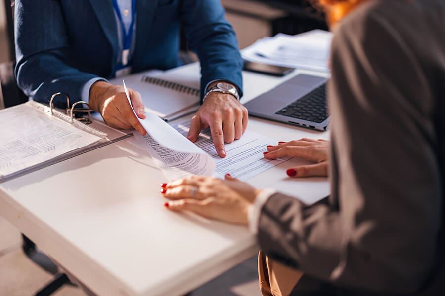 mortgage loan documents being reviewed during a home loan consultation