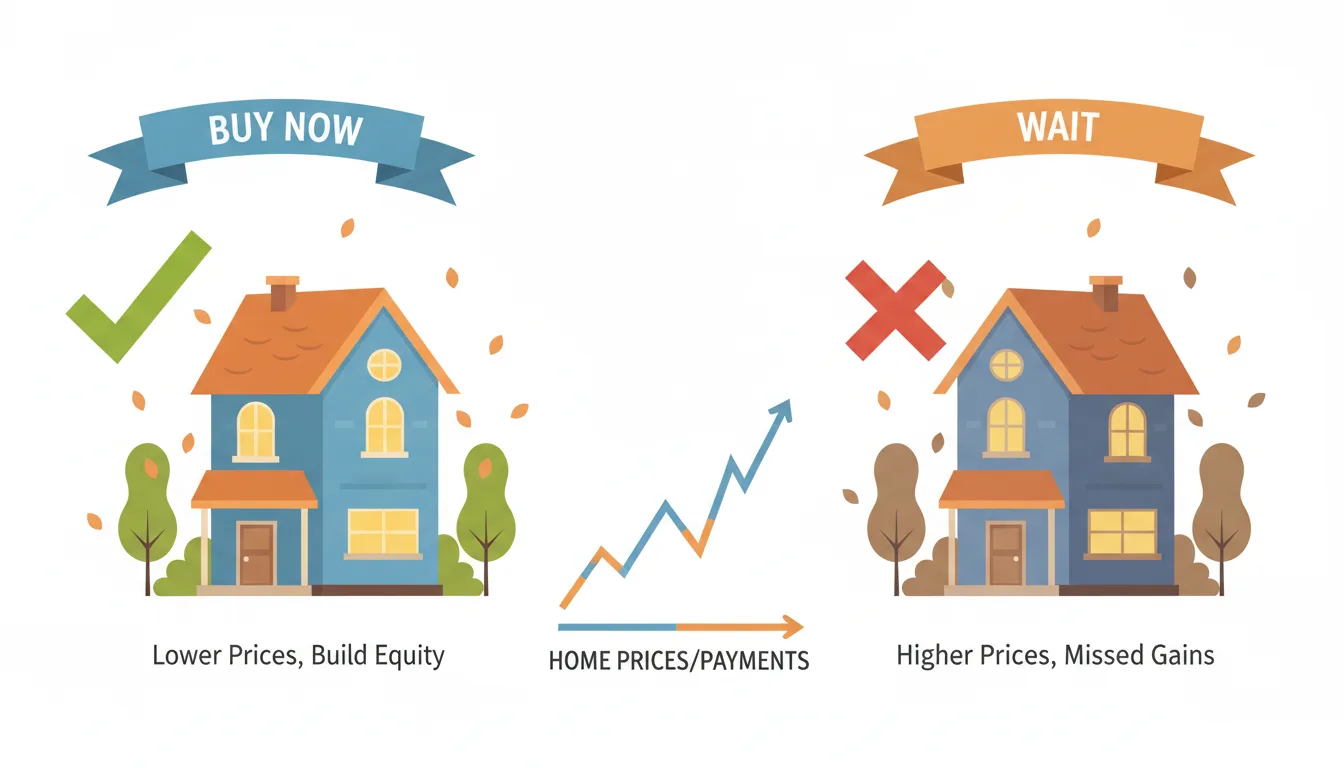 Buy Now vs Wait side-by-side comparison for a Utah home purchase