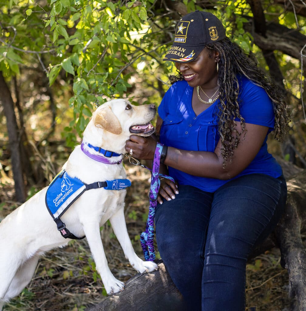 service dog with veteran emotional support ceremony