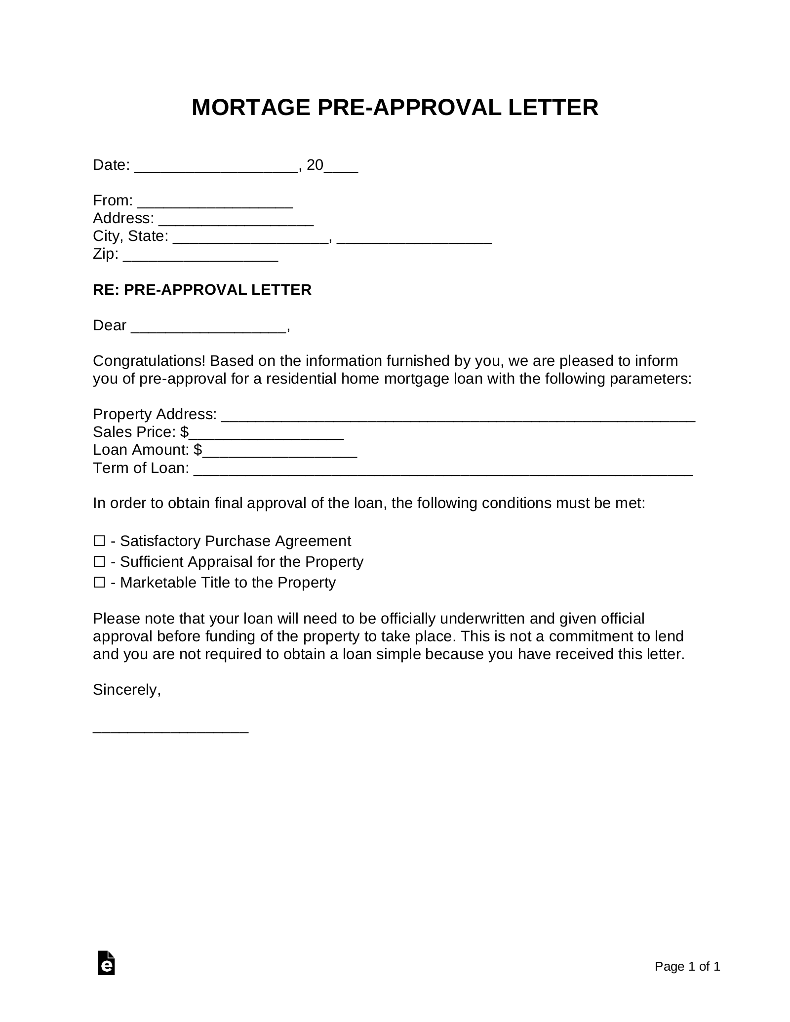 mortgage preapproval paperwork