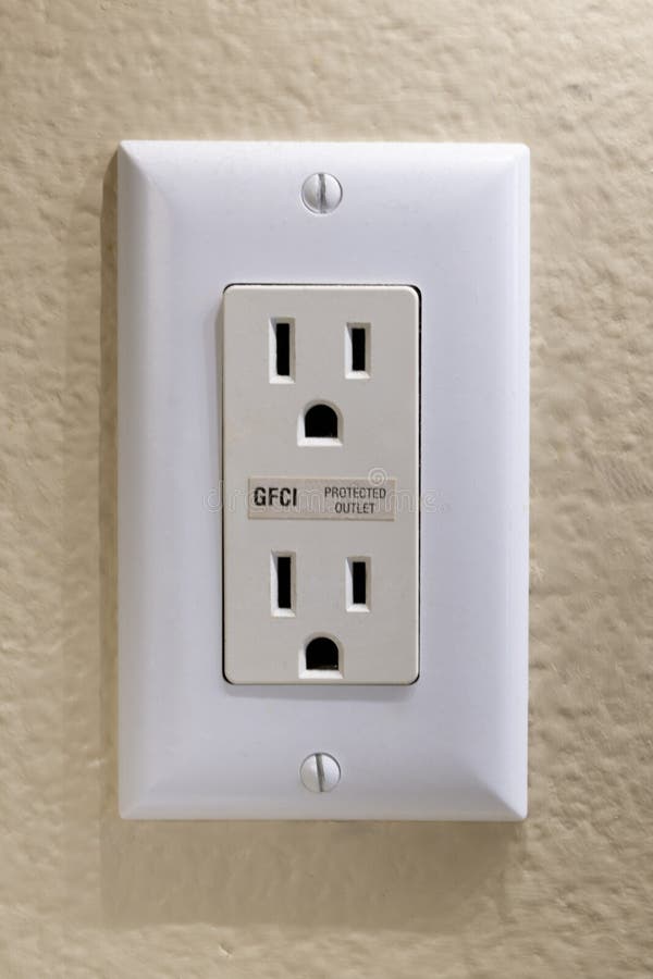 electrical outlet GFCI socket close up
