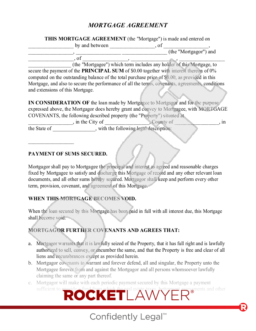 Documentos de contrato hipotecario