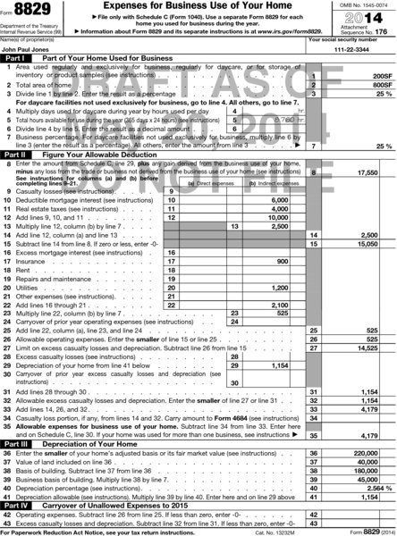 tax documents on a home office desk