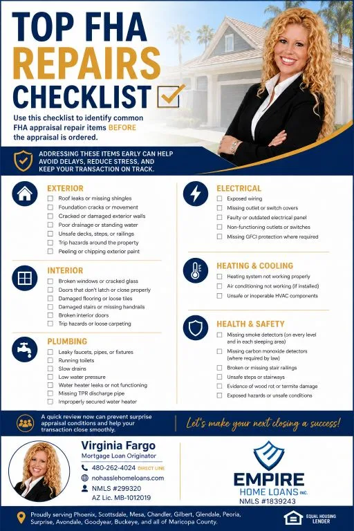 Virginia Fargo's Top FHA Repairs Checklist for Phoenix and Scottsdale sellers