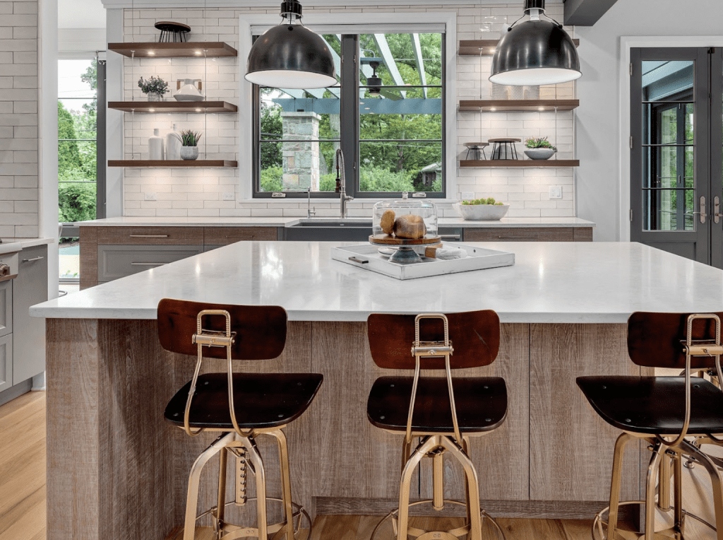 modern kitchen island home staging