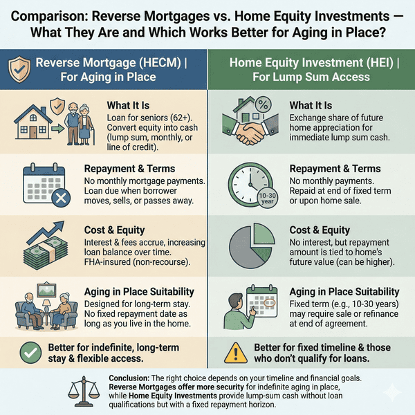Reverse Mortgage vs Home Equity Loan comparison chart