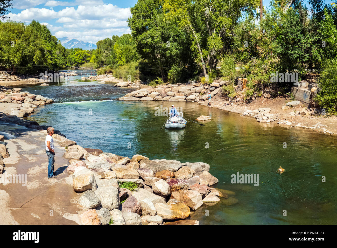 Arkansas River low water boulder garden rapids