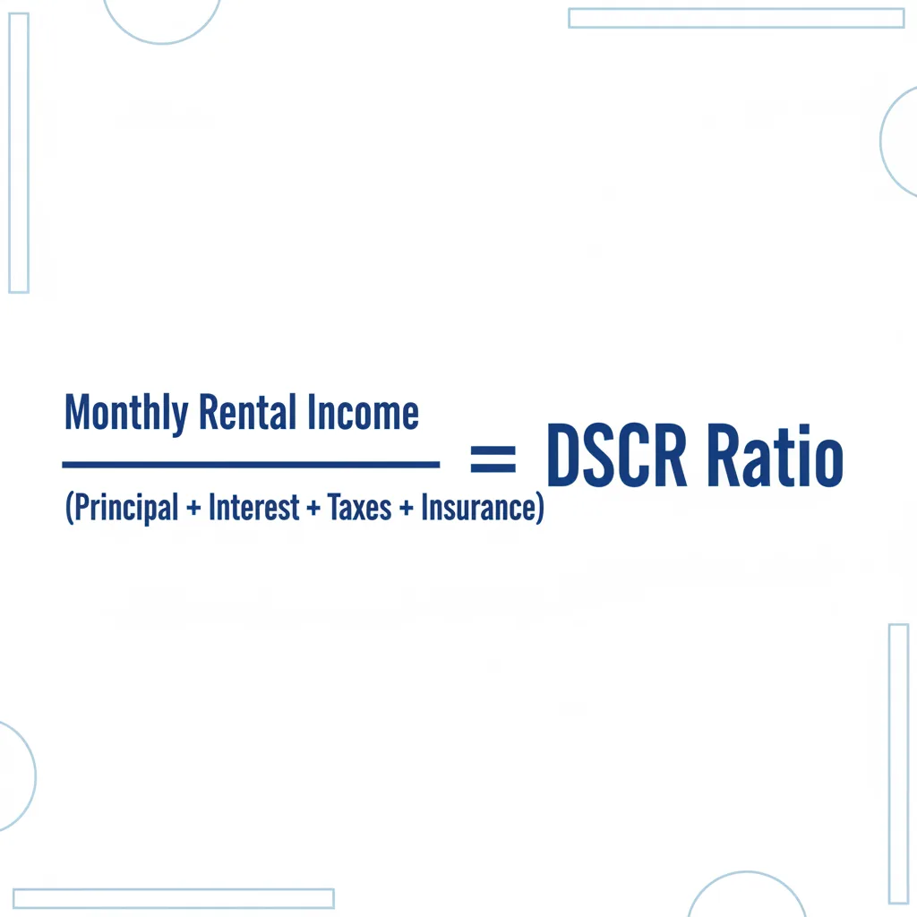 Monthly Rental Income / (Principal + Interest + Taxes + Insurance) = DSCR Ratio