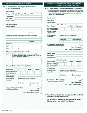 Medicare application form paperwork
