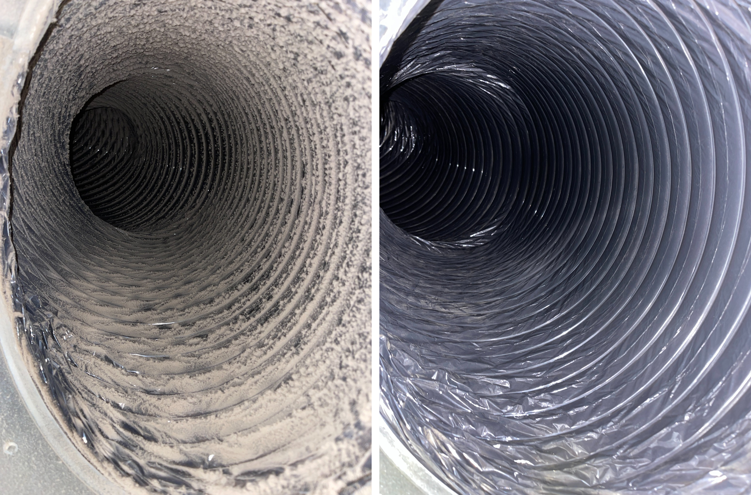 Duct cleaning before and after comparison