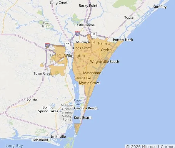 Wilmington NC USDA Eligible Areas.png