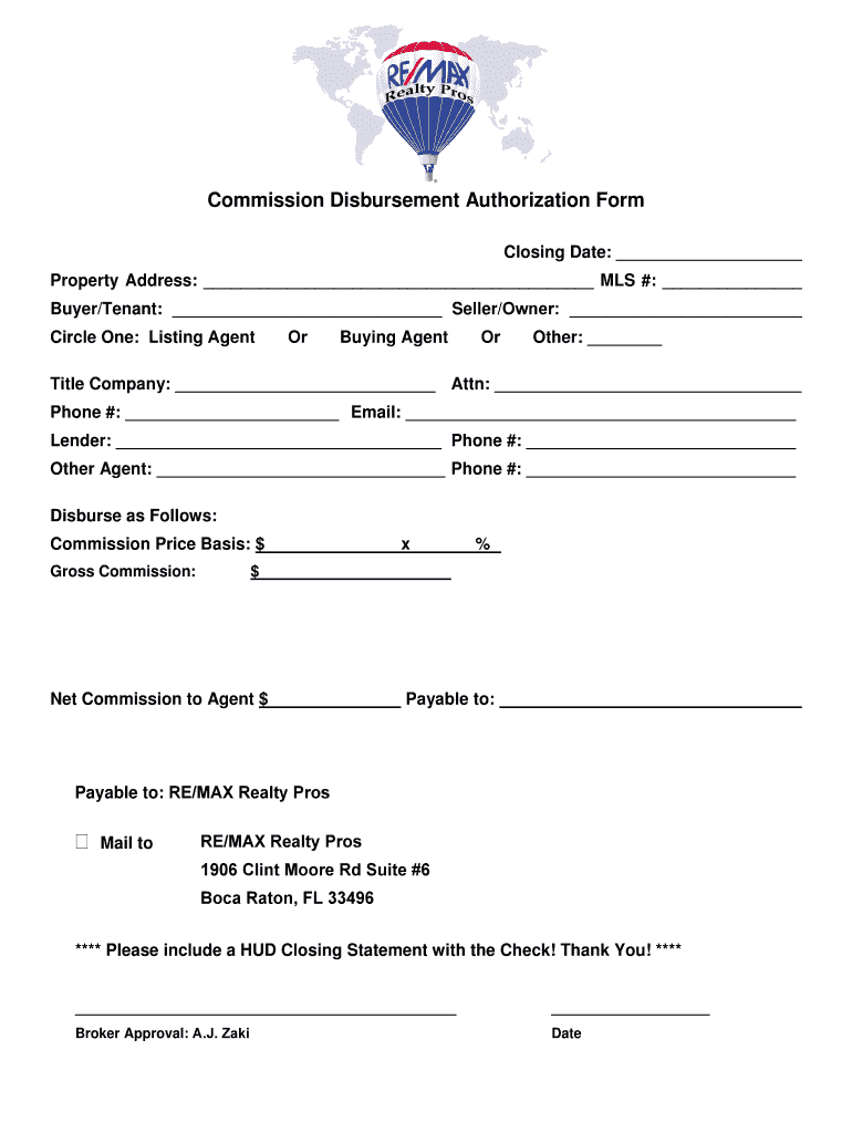 Example of a fee disclosure form