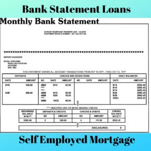Bank statement income documentation used for self-employed mortgage qualification