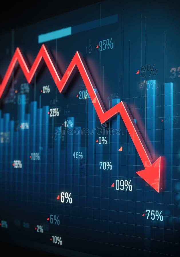 A graph showing volatile financial market trends.