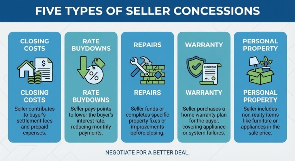 home buyers closing costs seller concessions negotiation