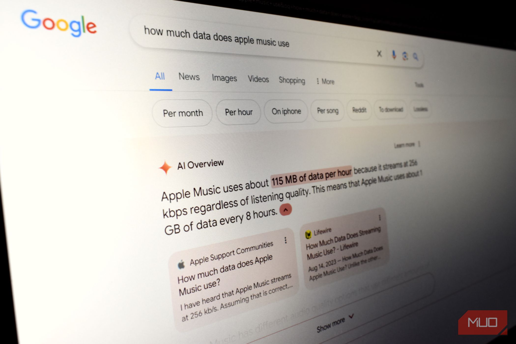 Google AI Overviews interface on a laptop