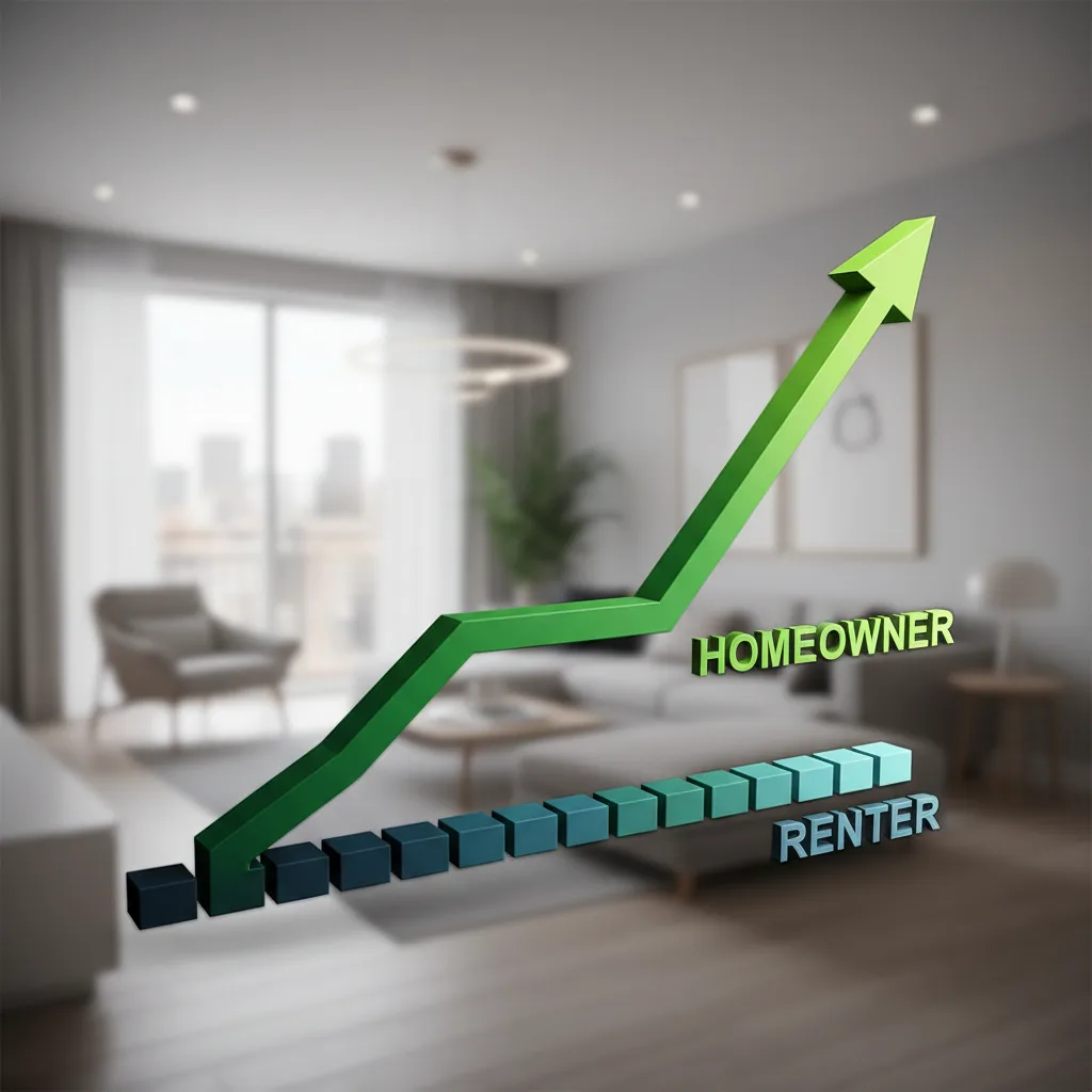 Comparative growth of net worth: Homeowner vs Renter over 5 years