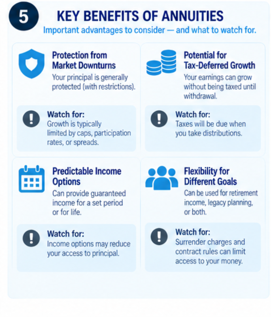 Benefits and tradeoffs of a fixed index annuity for retirement planning