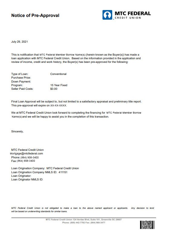 mortgage loan approval documents financial