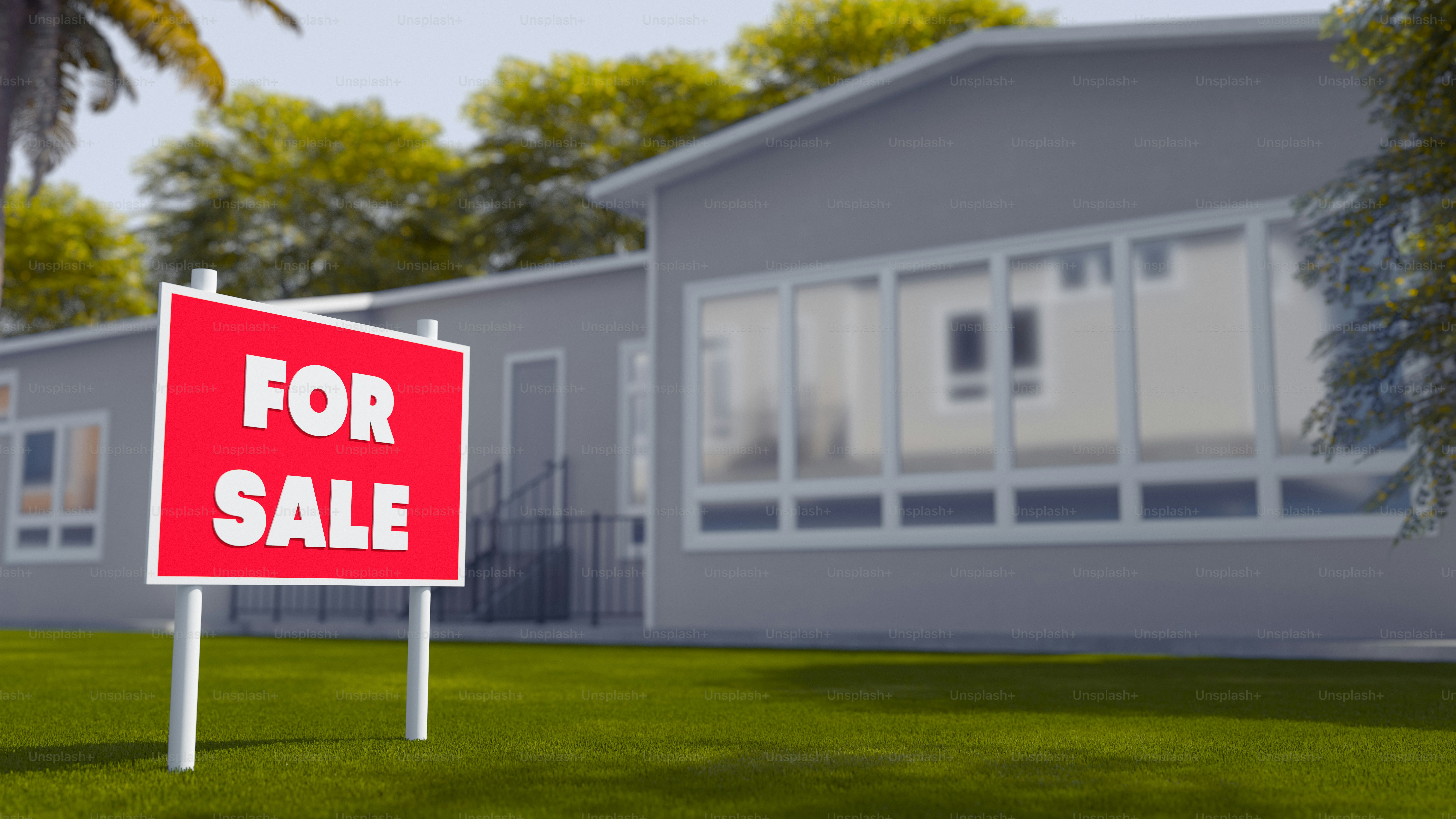 A modern home for sale with a sold sign in the front yard
